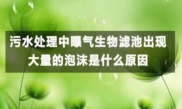 污水处理中曝气生物滤池出现了大量的泡沫是什么原因？
